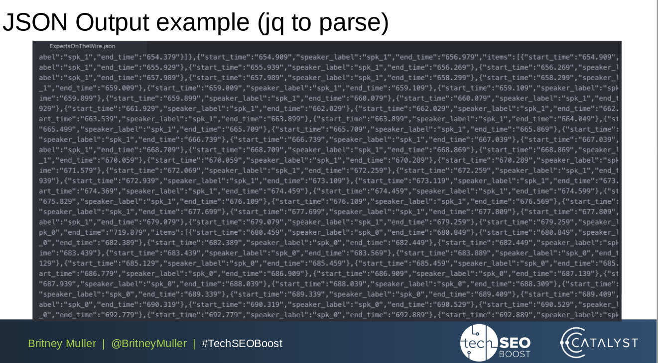 transcription json string