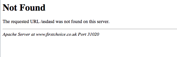 TUI and Firstchoice 404 page not found