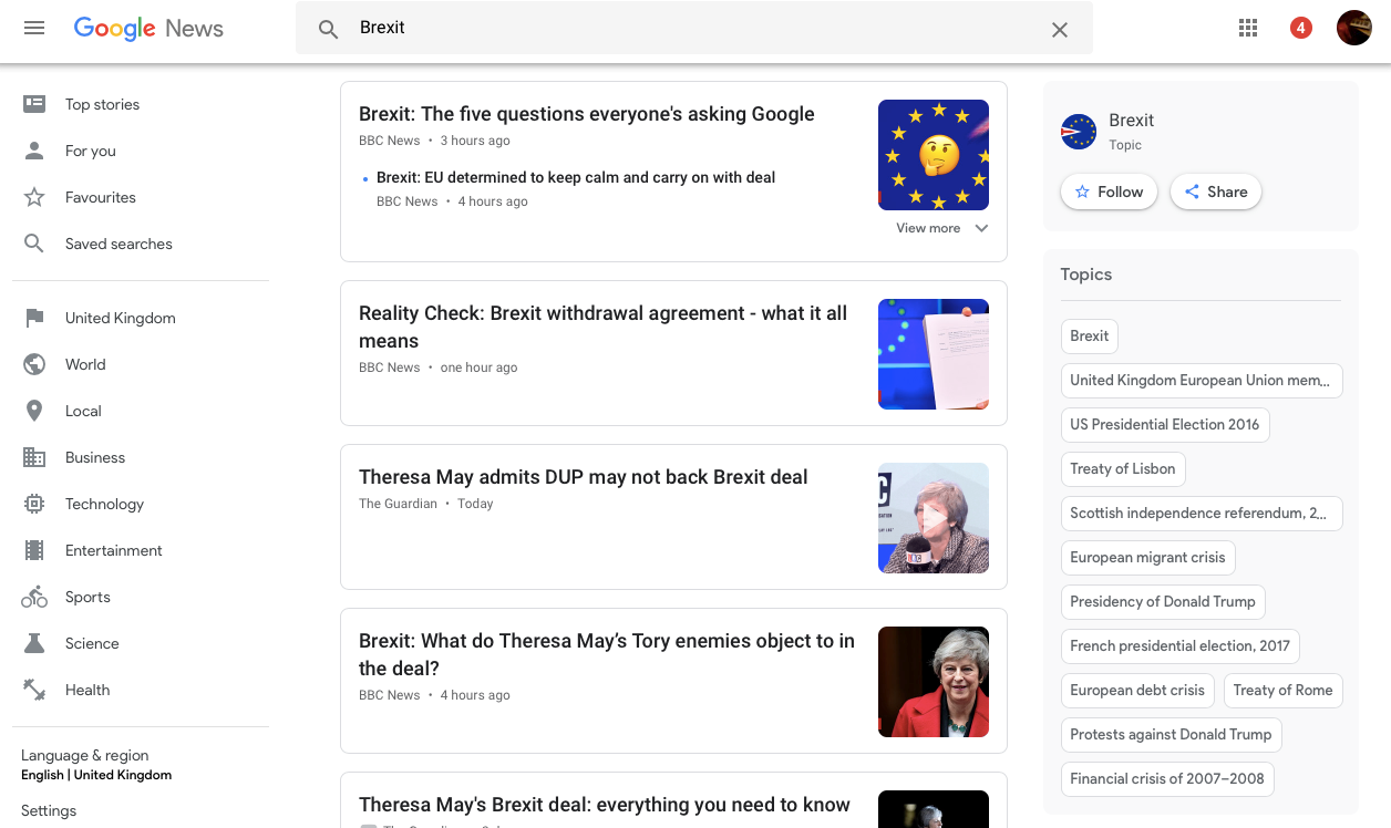 google news results