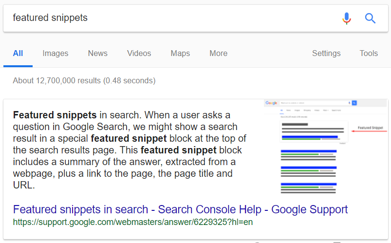 featured snippet