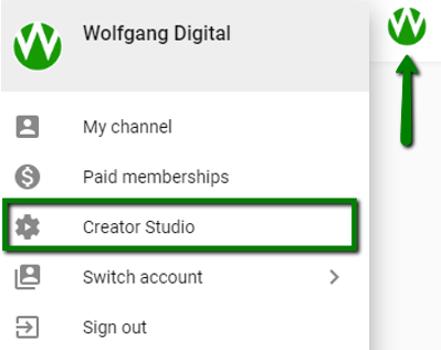 Navigating to YouTube Creator Studio Dashboard