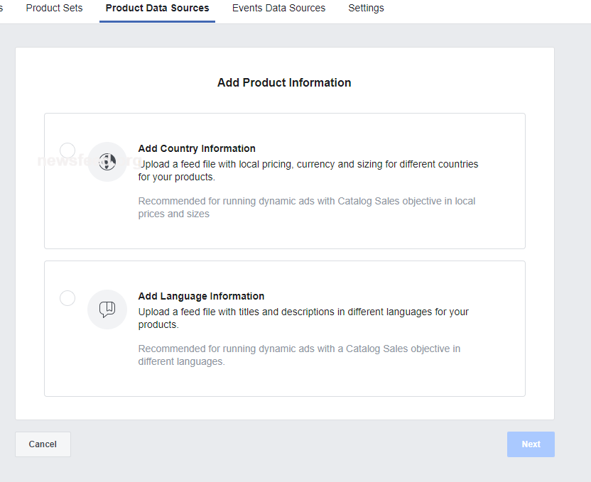 Add product information screen