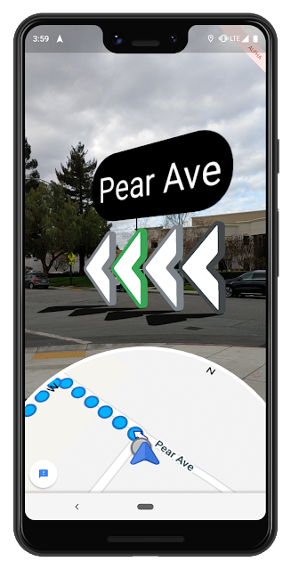 Example of Google's AR integration in maps