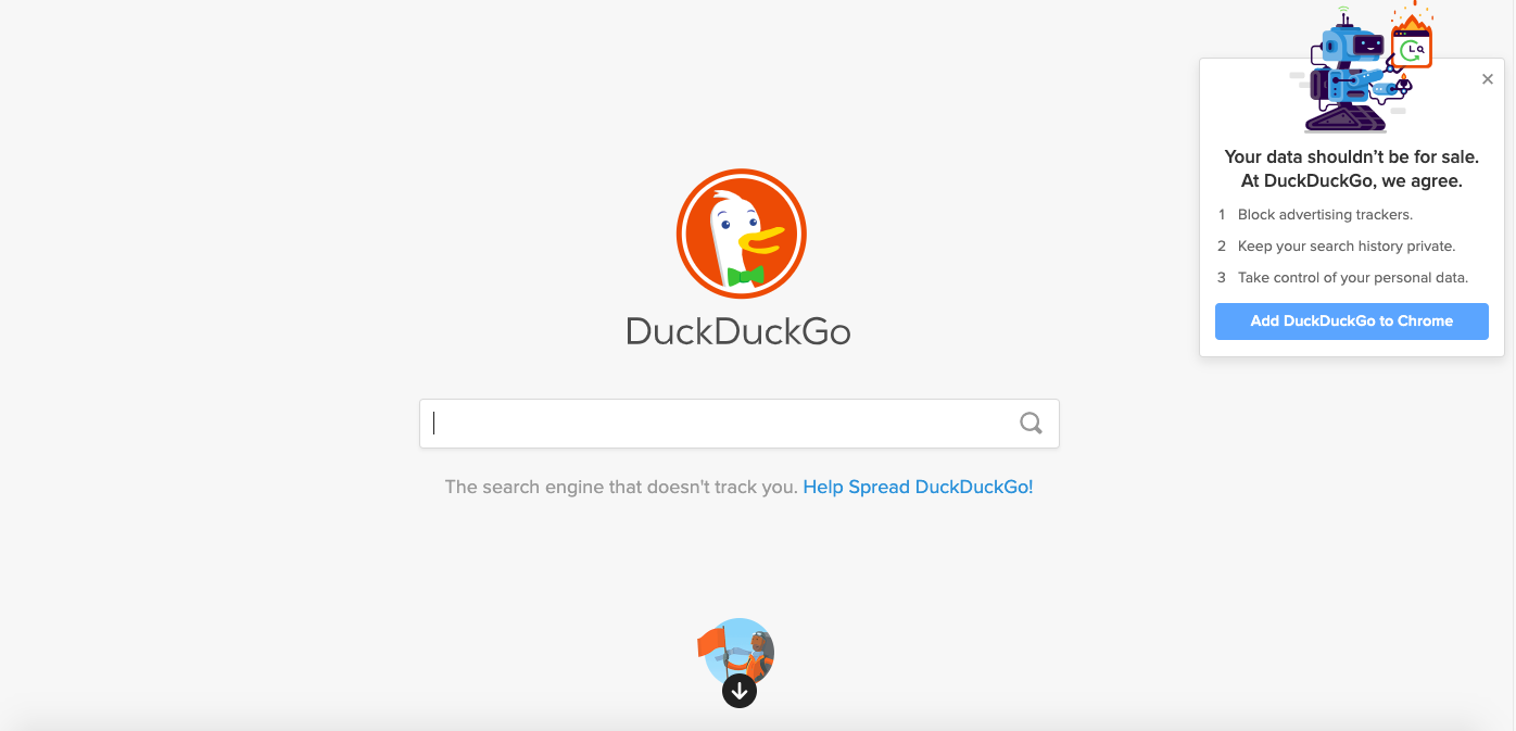 duckduckgo homepage