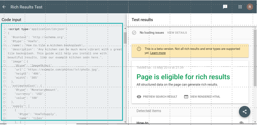 creating-how-to-schema using Google generated code