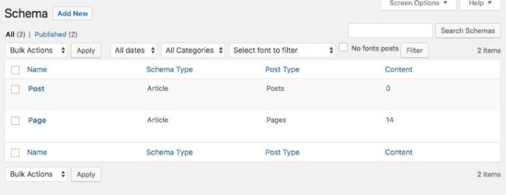 Types of schema plugins