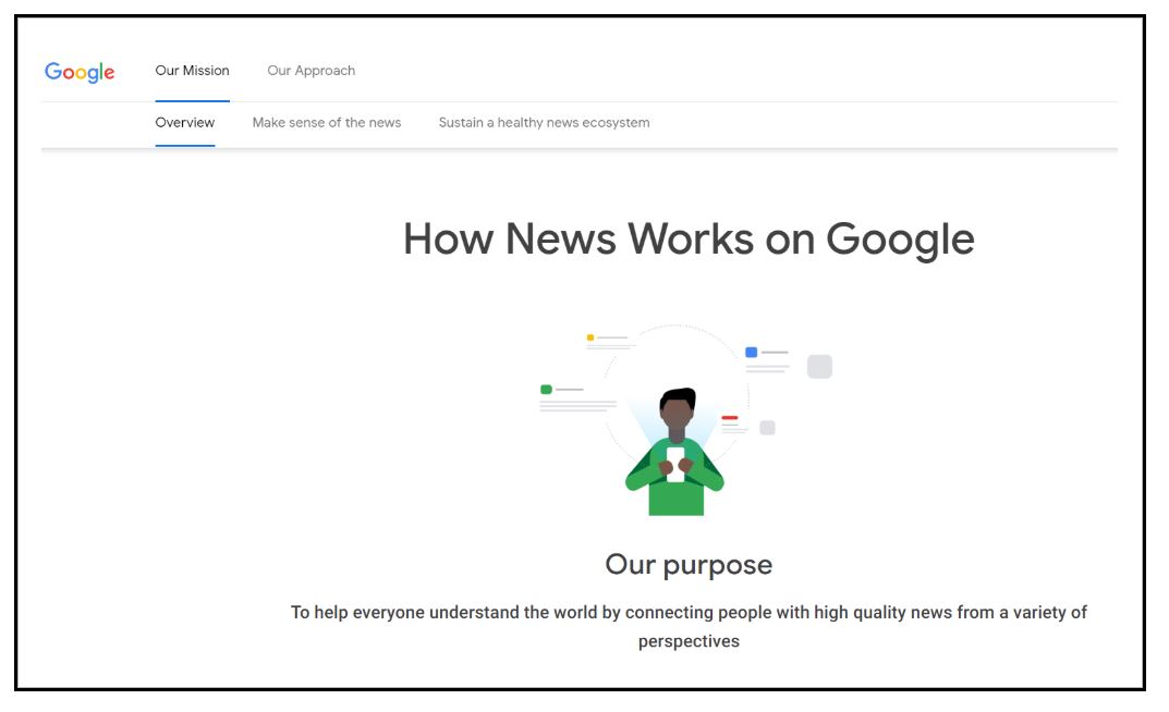 Google's How News Works, aimed at clarifying news transparency