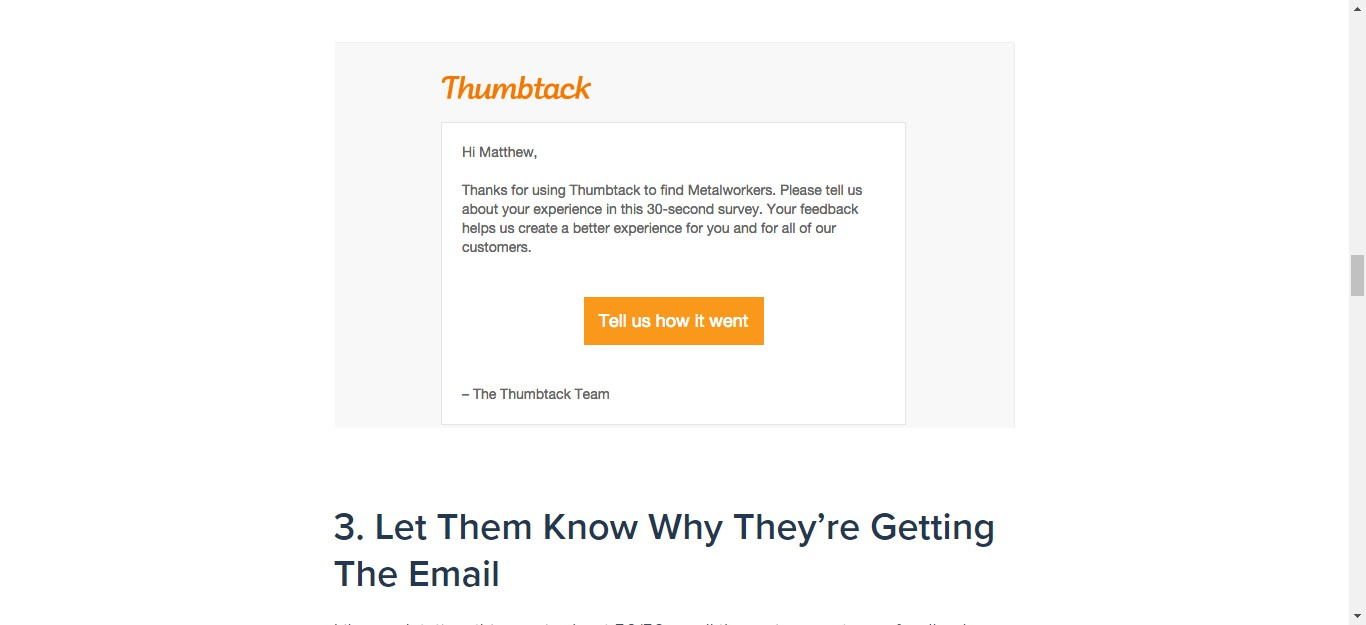 example of how Thumbstack uses power words to convey value to its costumers