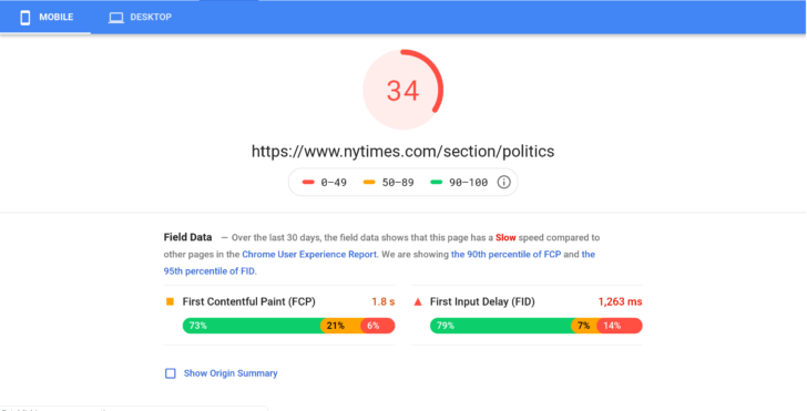 Page speed optimization