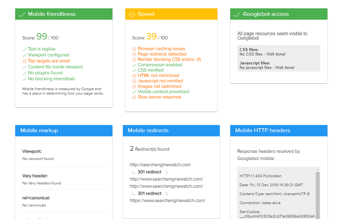 Checking the mobile-friendliness for website SEO