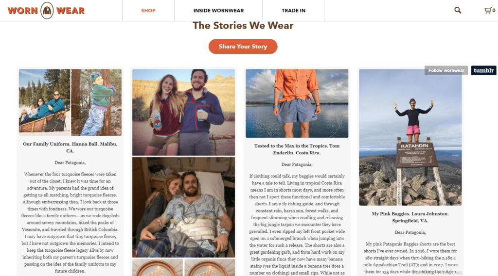 Patagonia example using storytelling in content marketing