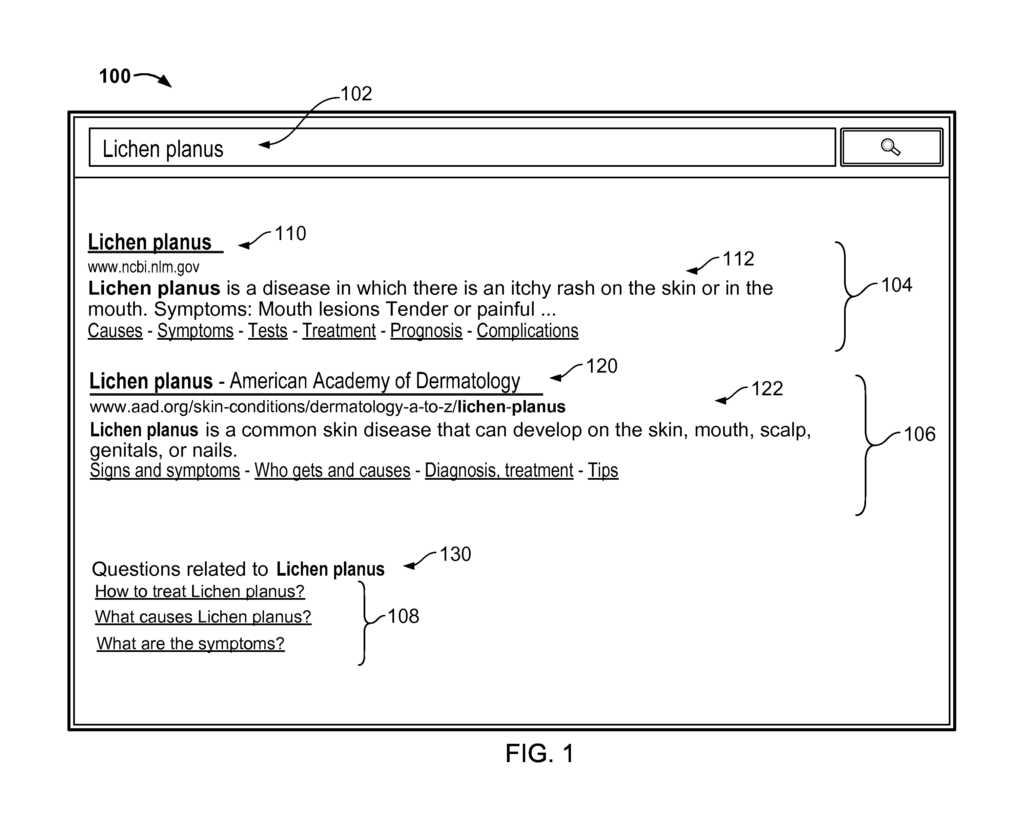 Google patent on generating related questions for search queries