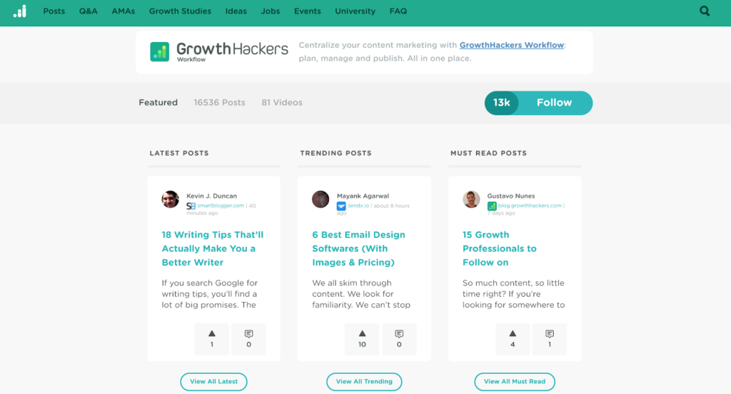 Five content promotion strategies SaaS marketers: GrowthHackers platform