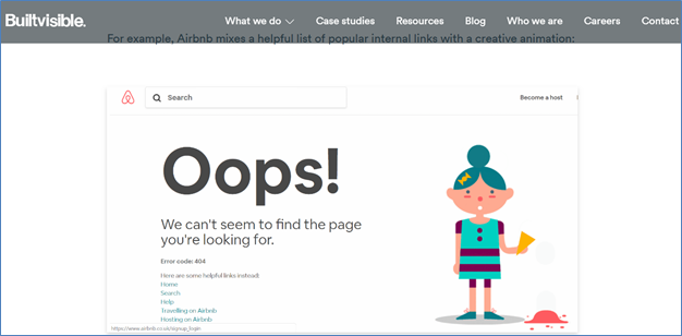 Creating interactive 404s Add links