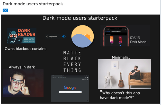 dark mode web designs User preference