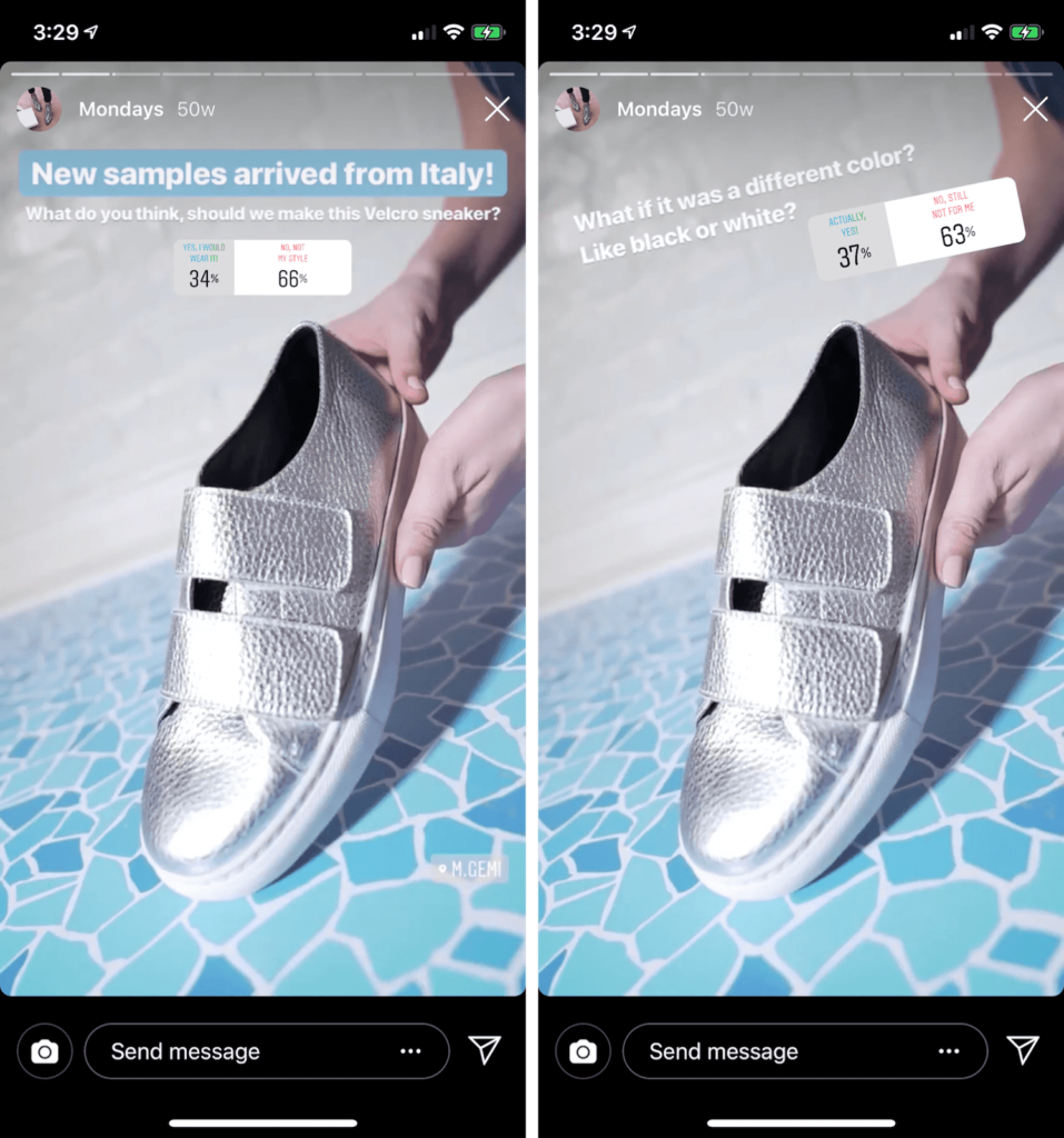 Using questionnaires to improve customer satisfaction Instagram Polls