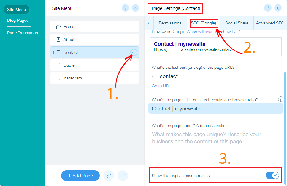 Wix Sitemap