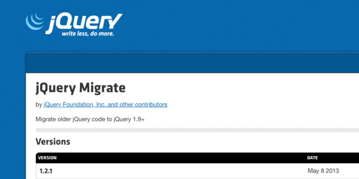 Core Web Vitals report elements Remove jQuery Migrate