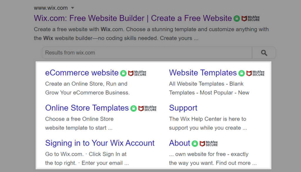 Tips to audit and improve your ecommerce site's SEO- Use sitelinks wisely