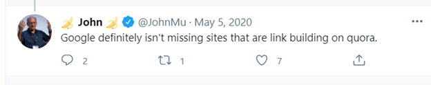 John Mu sur la création de backlinks sur Quora