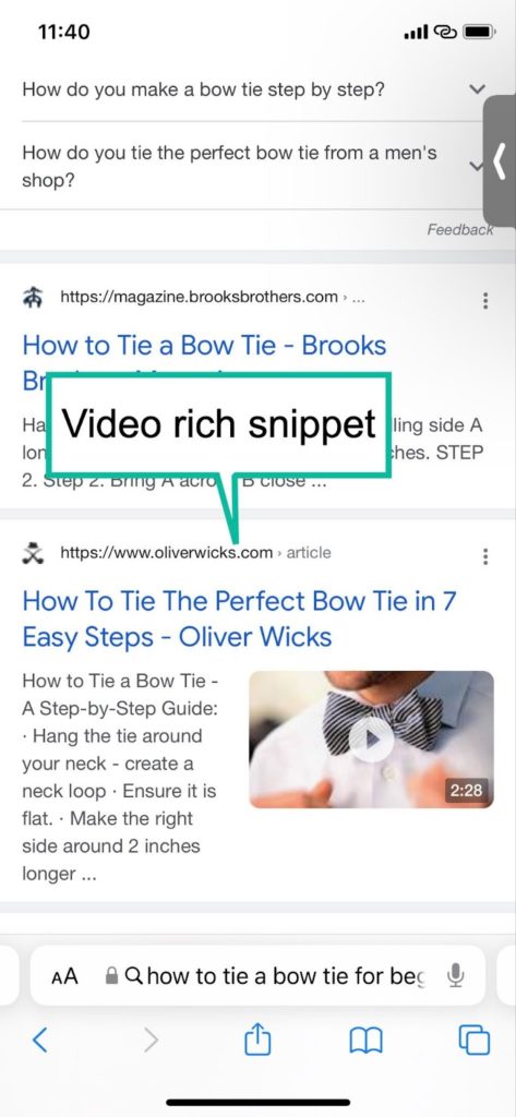 video rich snippets