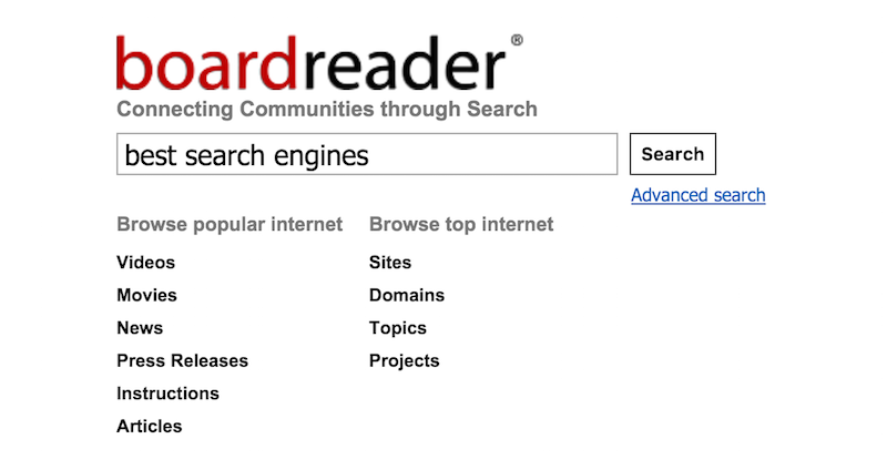 Boardreader Forum Search Engine