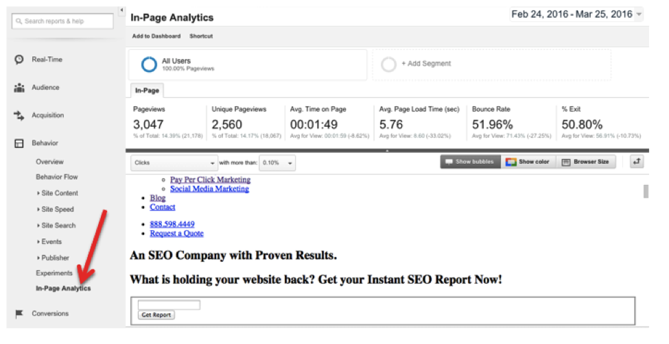 in-page analytics