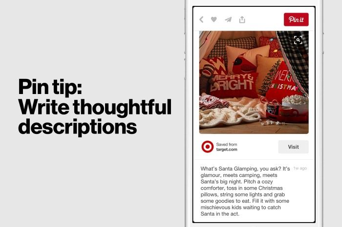 TIP: Always write thoughtful descriptions on Pinterest 