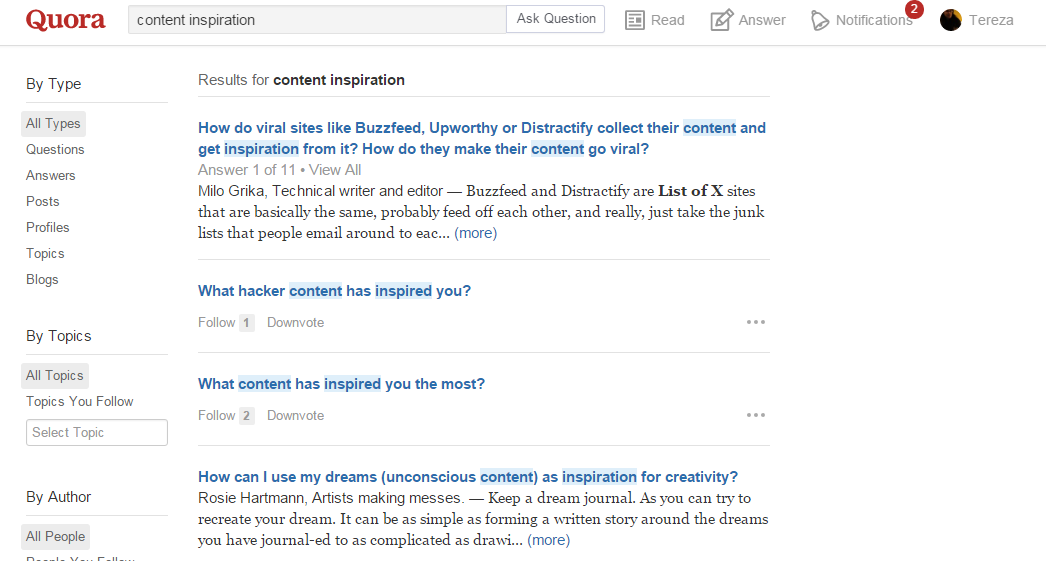 quora content inspiration