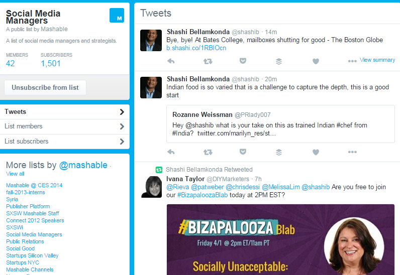 twitter lists