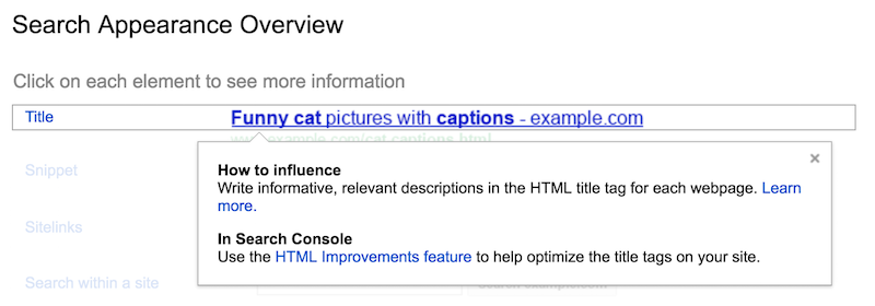 Search Console Dashboard explainer
