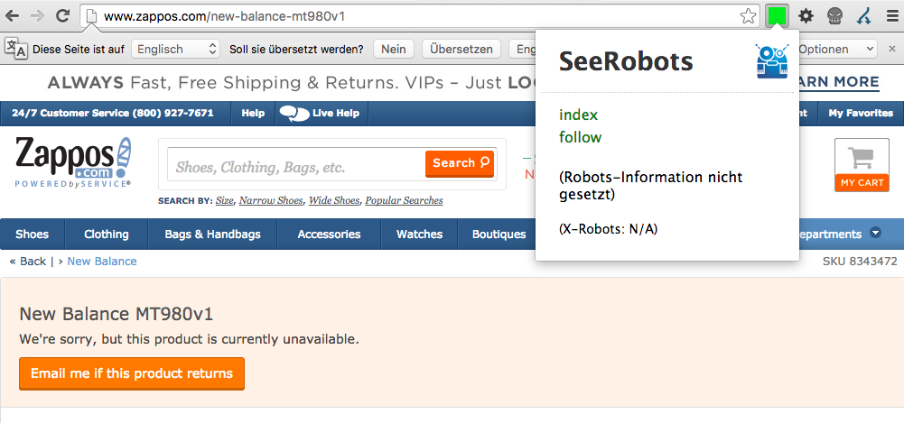 zappos see robots no follow