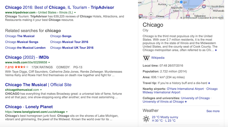 chicago bing search