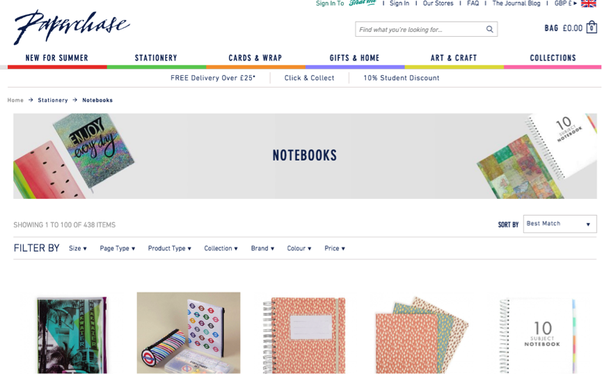 paperchase homepage