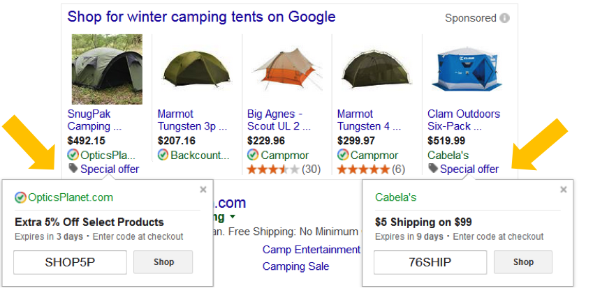 special offers in adwords