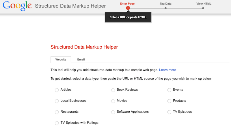 structured data markup helper