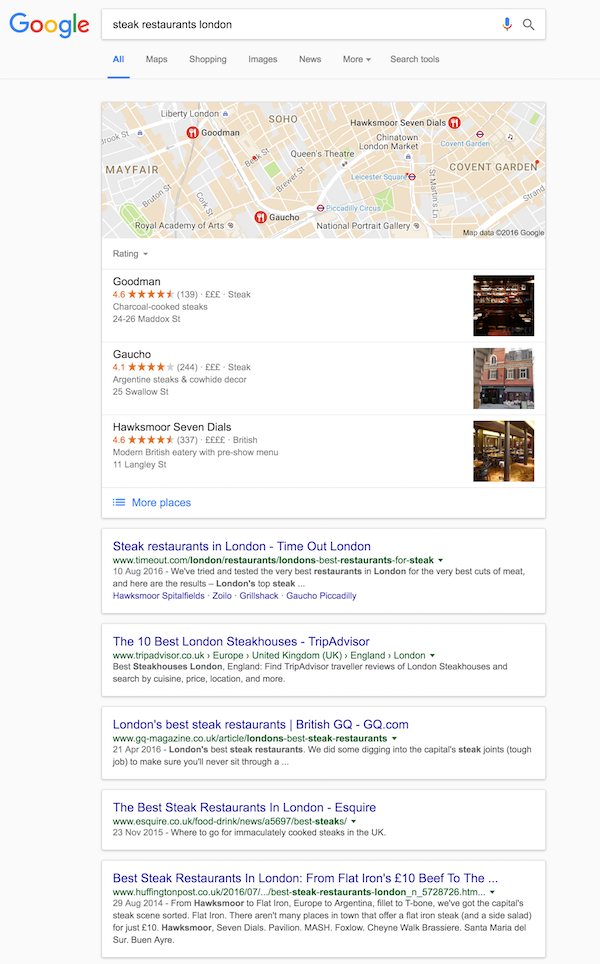 steak restaurants london Google Search