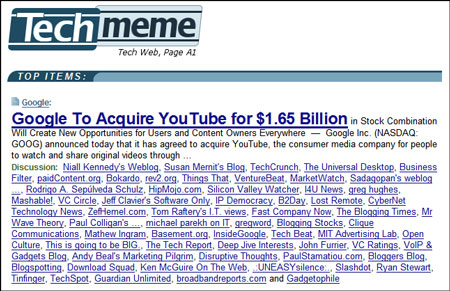 Techmeme Coverage Of Google-YouTube Deal: Close-Up