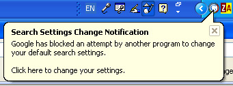 Google Toolbar Warning It Blocked A Default Change
