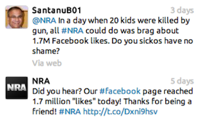 Twitter Objection to NRA Facebook post Twitter Objection to NRA Facebook post