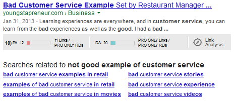 Not Good Customer Service search result