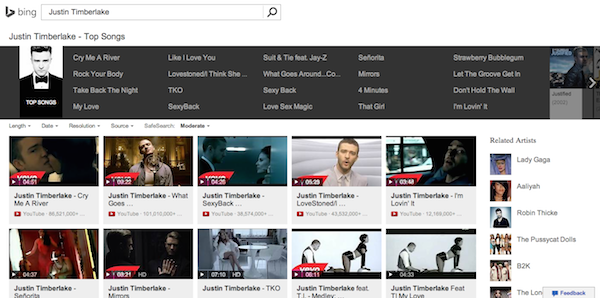 Bing Music Video Carousel Bing Music Video Carousel