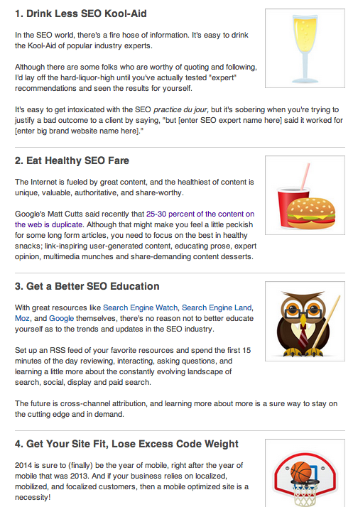 Top 10 SEO New Years Resolutions