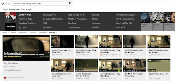 Bing Video in Browser Bing Video in Browser