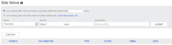 Bing Webmaster Tools Site Move