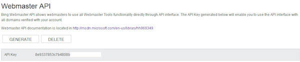 Bing Webmaster API