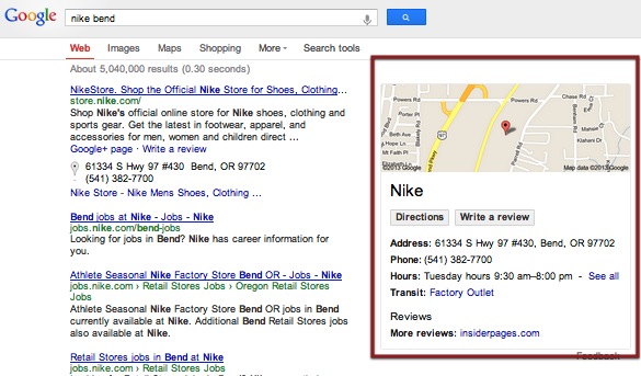 nike-bend-google-maps