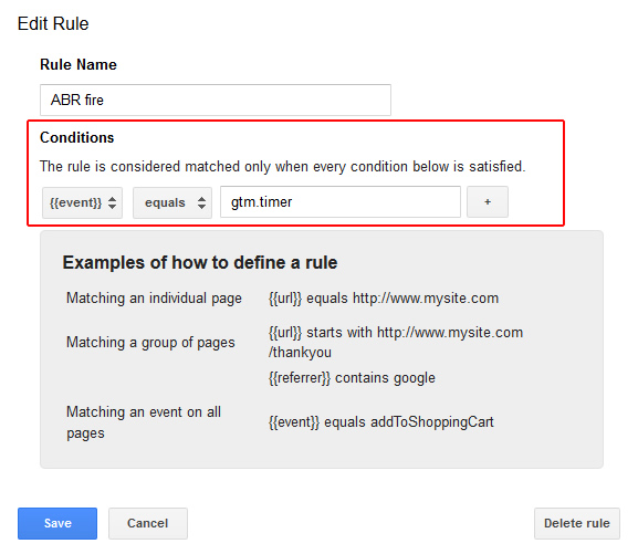 GTM Firing Rule