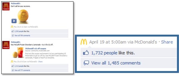 Facebook McDonalds Likes Comments Facebook McDonalds Likes Comments