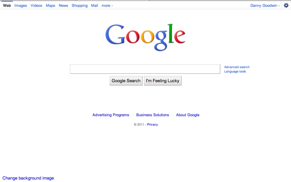 Google Homepage Current